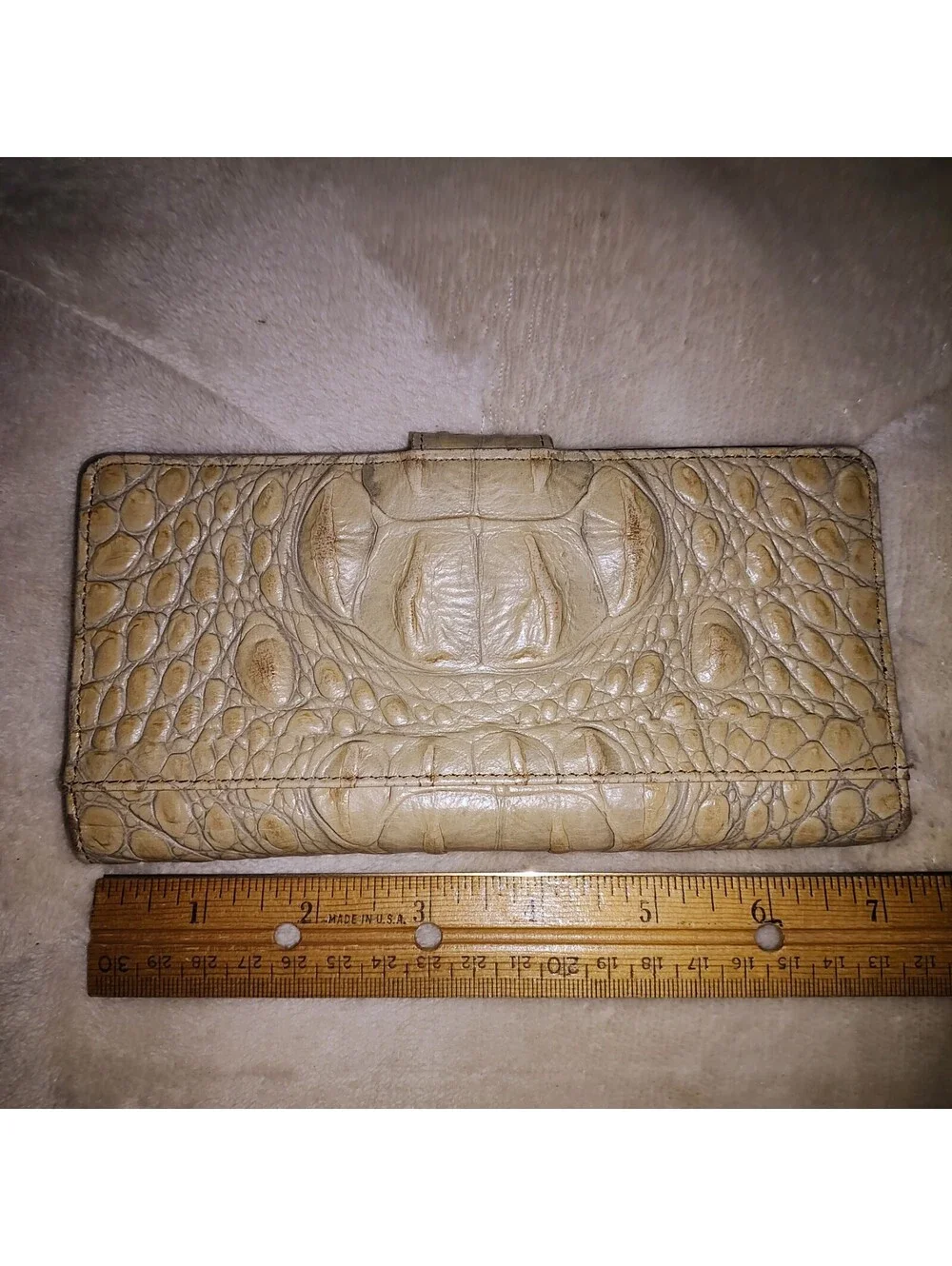 Brahmin Ady Wallet Pecan/ Driftwood Melbourne Col Crocodile Embossed Leather